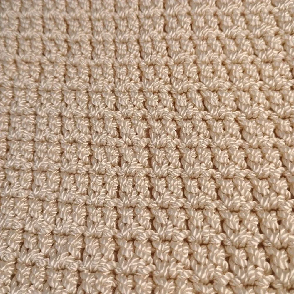 The Sak Crocheted Knit Medium‎ Tote Shoulder Bag Purse Natural Tan Boho 12.5x11
